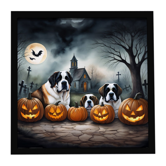 Buy this Saint Bernard Spooky Halloween Framed Metal Print