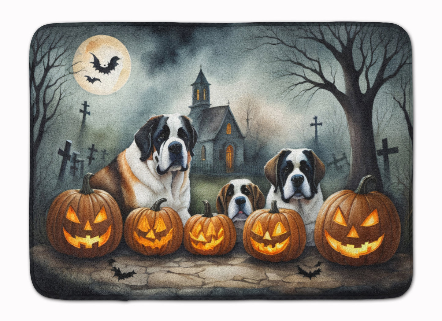 Buy this Saint Bernard Spooky Halloween Memory Foam Kitchen Mat