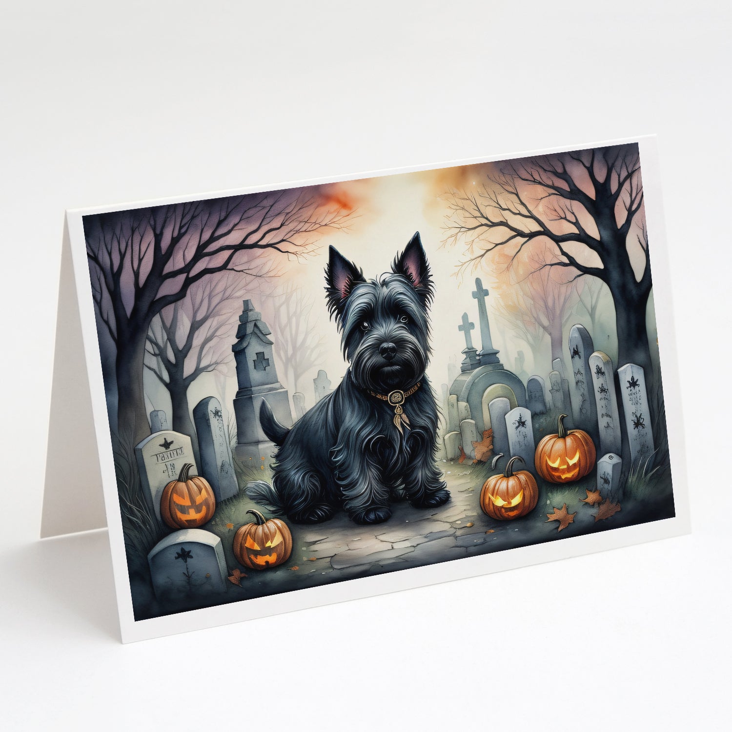 Buy this Scottish Terrier Spooky Halloween Greeting Cards Pack of 8