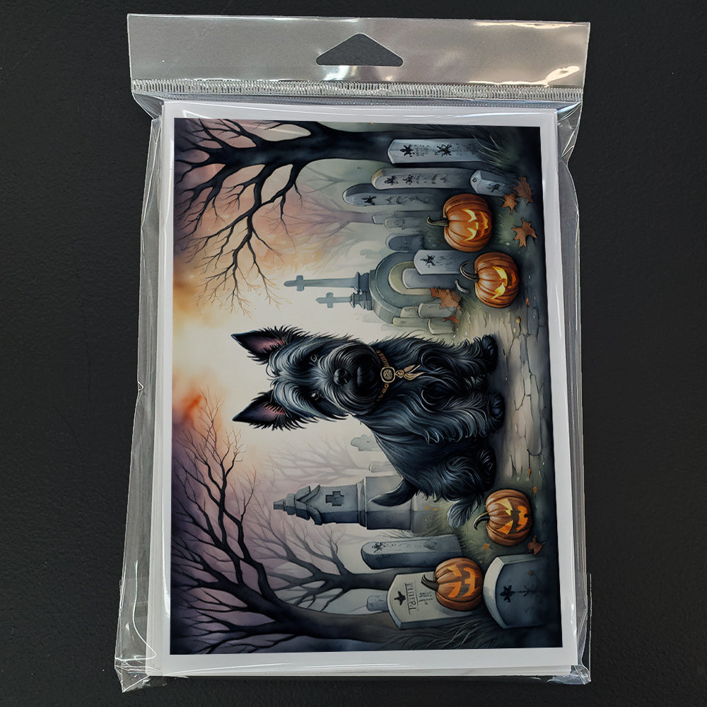 Scottish Terrier Spooky Halloween Greeting Cards Pack of 8