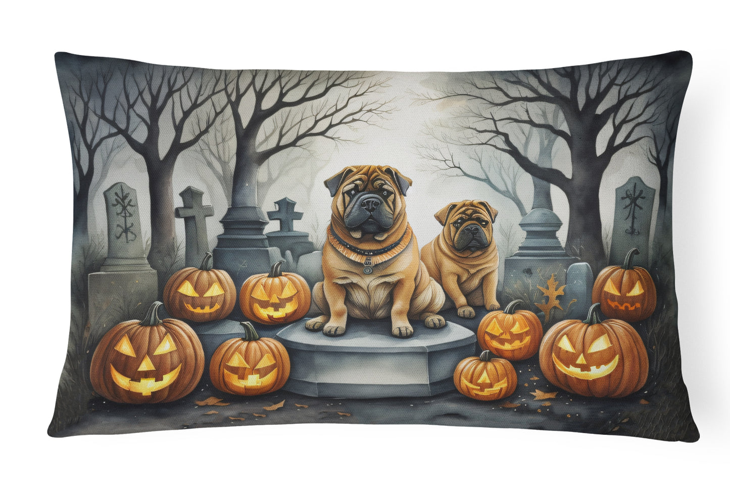 Buy this Shar Pei Spooky Halloween Throw Pillow