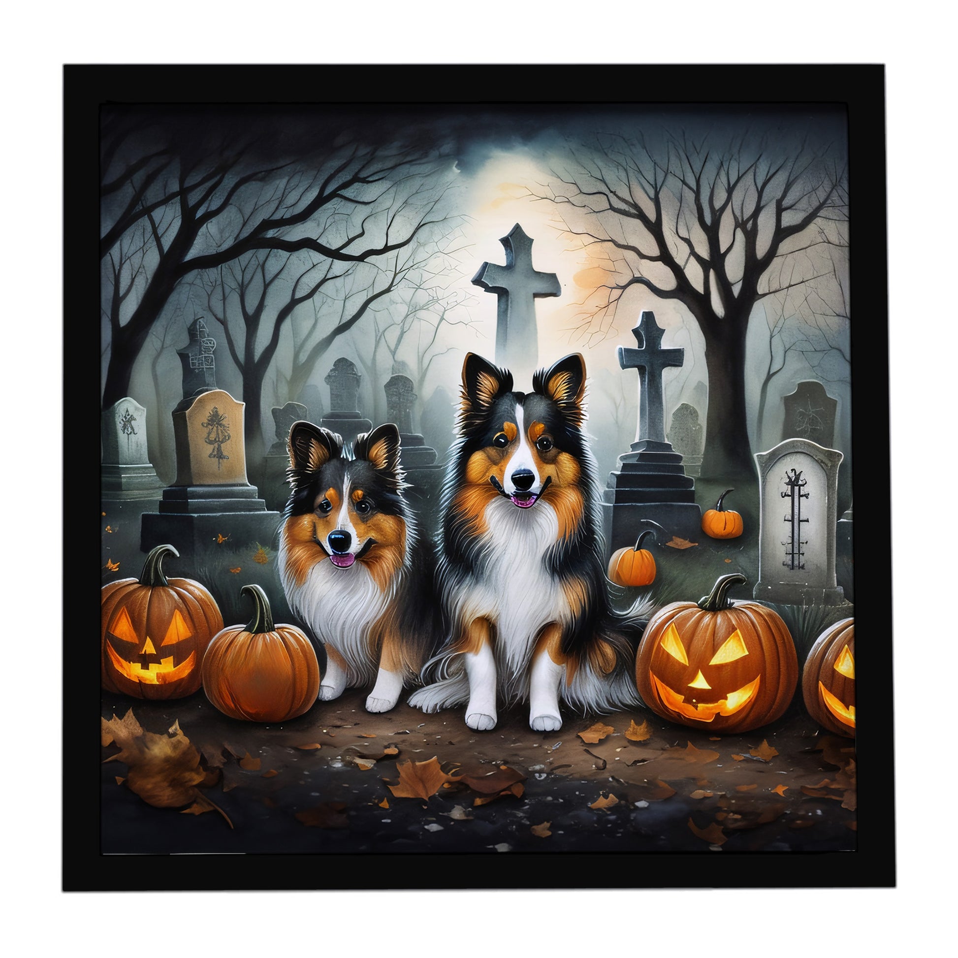 Buy this Sheltie Spooky Halloween Framed Metal Print
