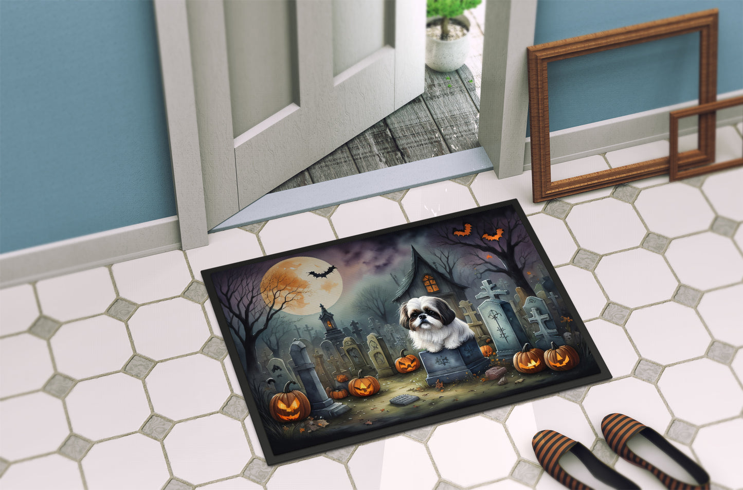 Shih Tzu Spooky Halloween Doormat