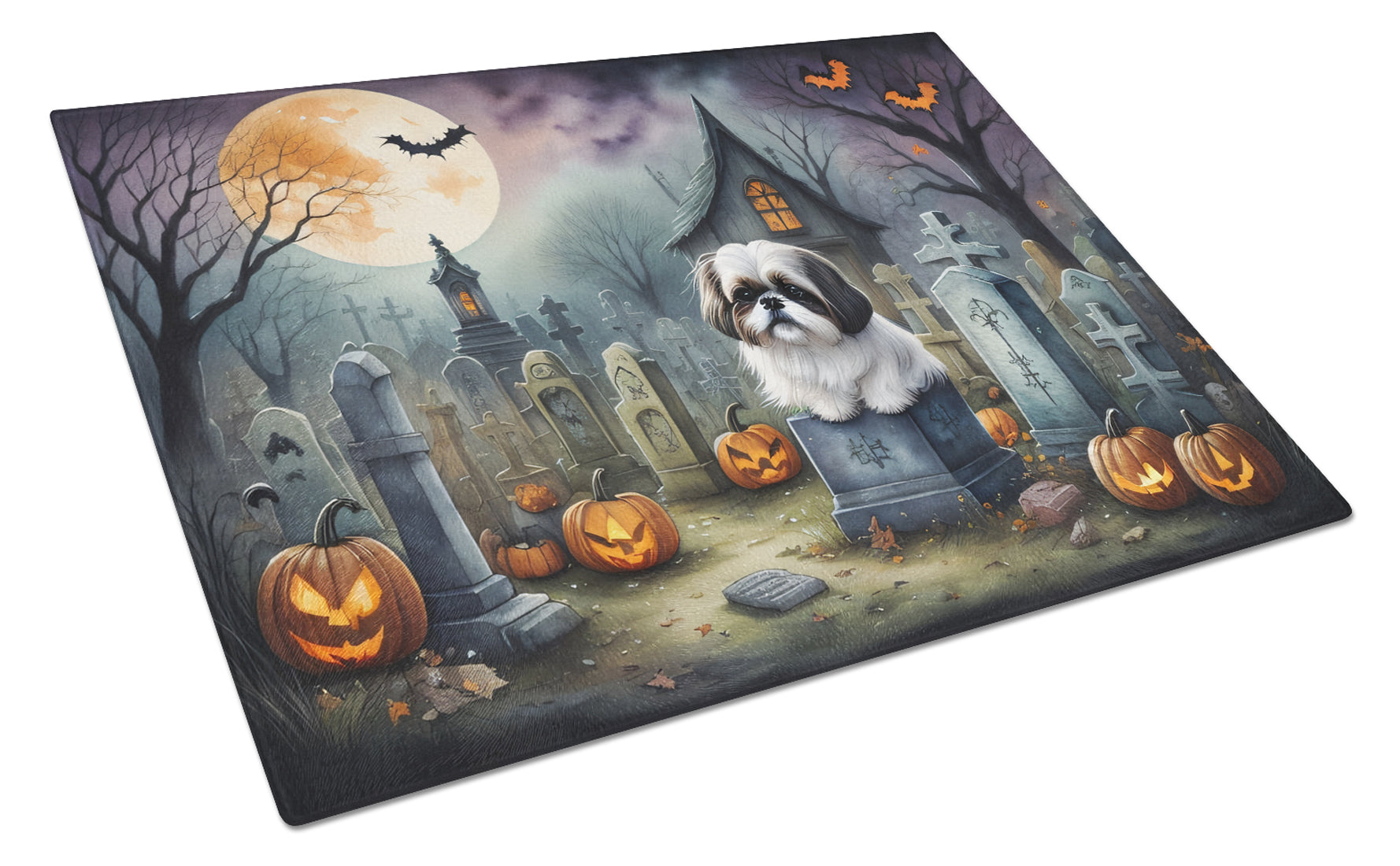 Buy this Shih Tzu Spooky Halloween Glass Cutting Board