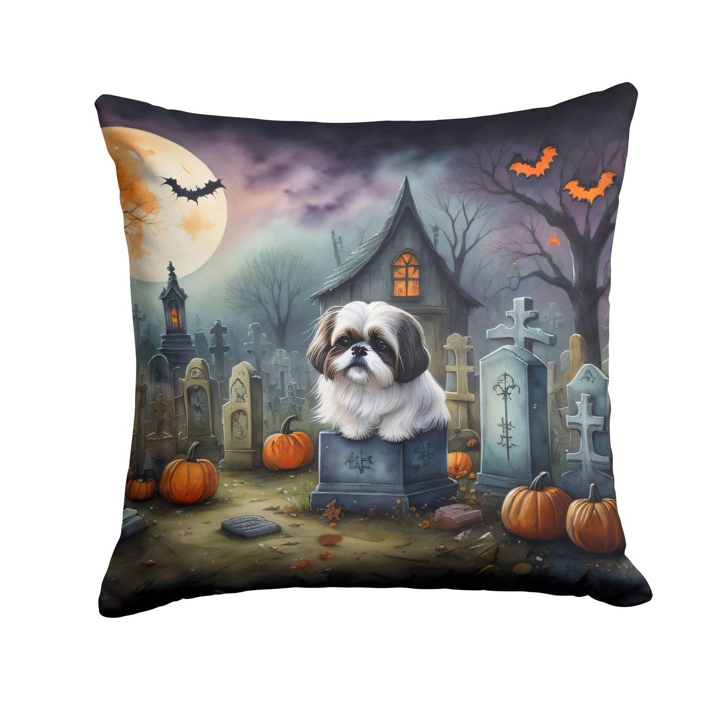 Buy this Shih Tzu Spooky Halloween Throw Pillow