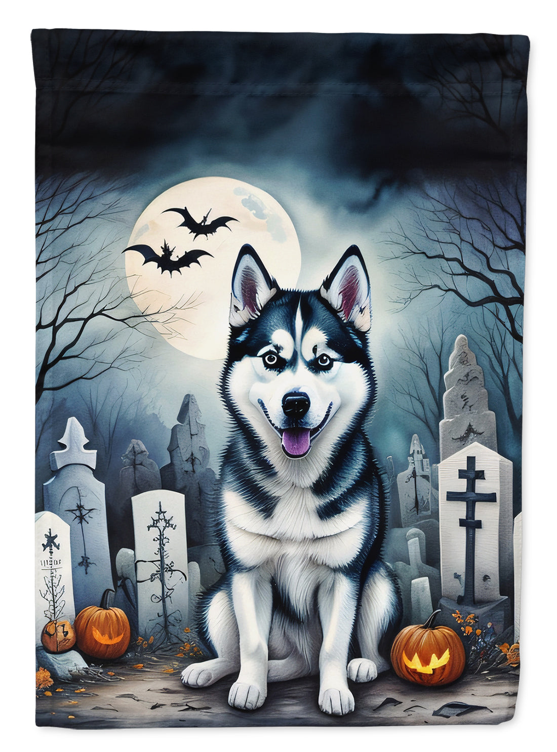 Buy this Siberian Husky Spooky Halloween House Flag