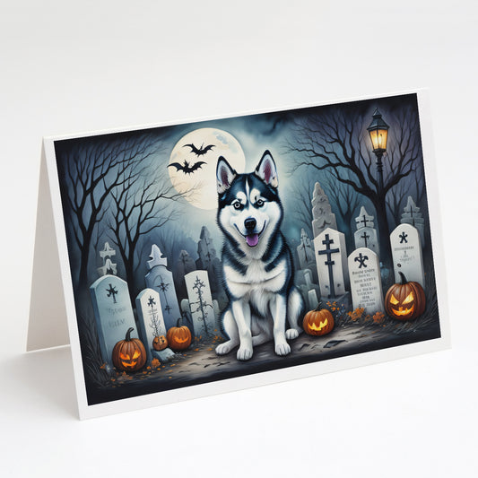 Buy this Siberian Husky Spooky Halloween Greeting Cards Pack of 8