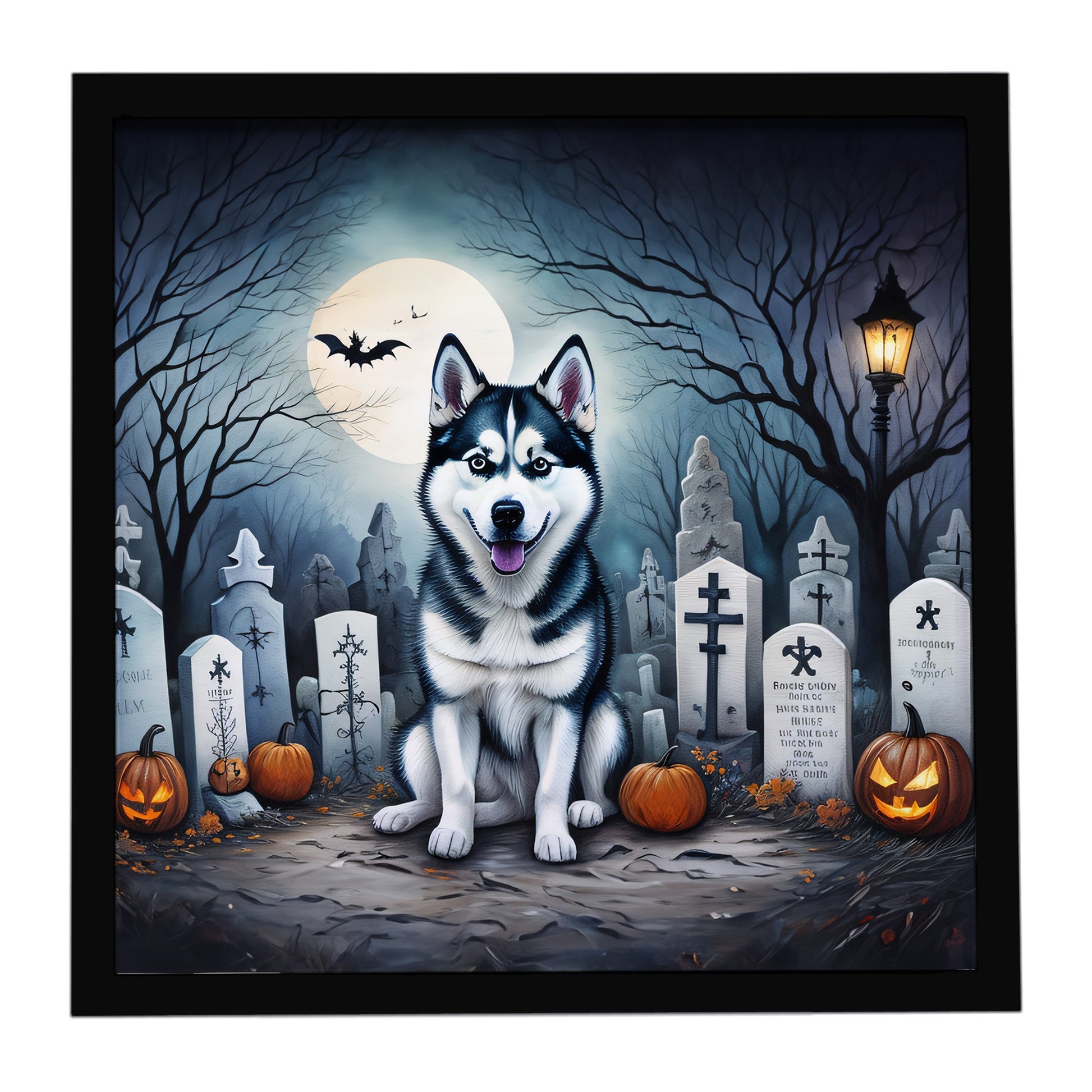 Buy this Siberian Husky Spooky Halloween Framed Metal Print