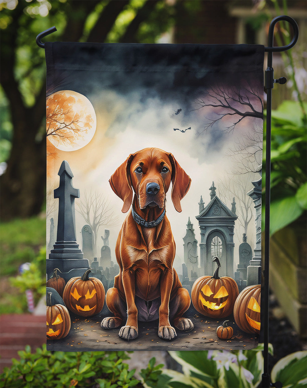 Vizsla Spooky Halloween Garden Flag