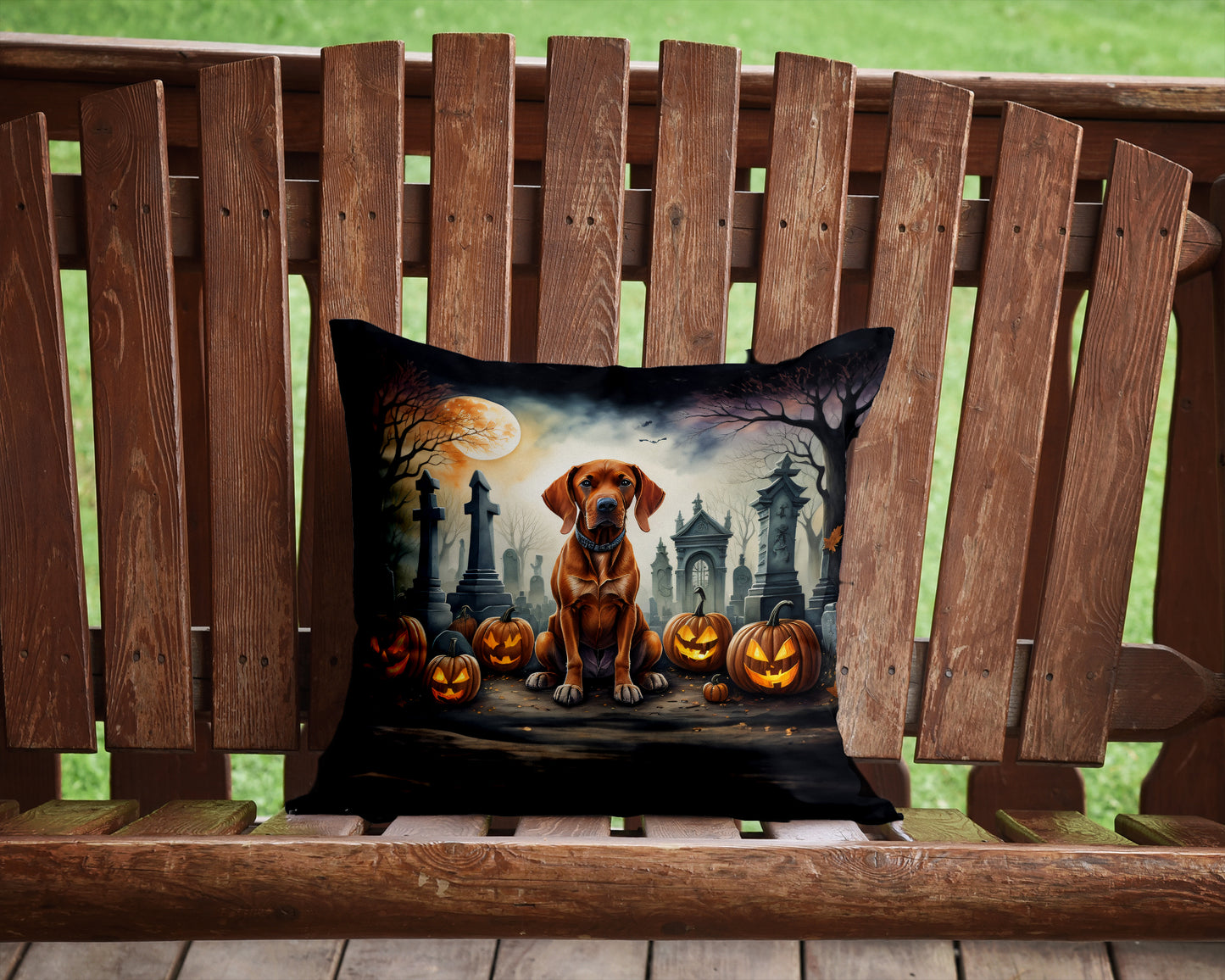 Vizsla Spooky Halloween Throw Pillow