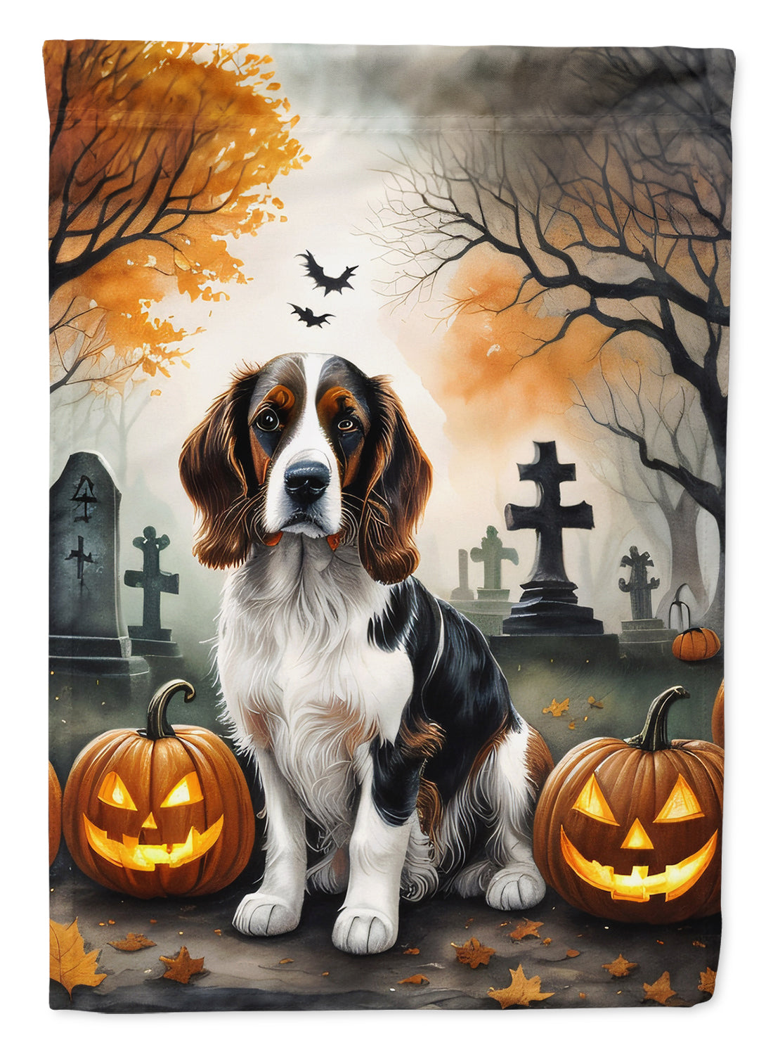 Buy this Welsh Springer Spaniel Spooky Halloween Garden Flag