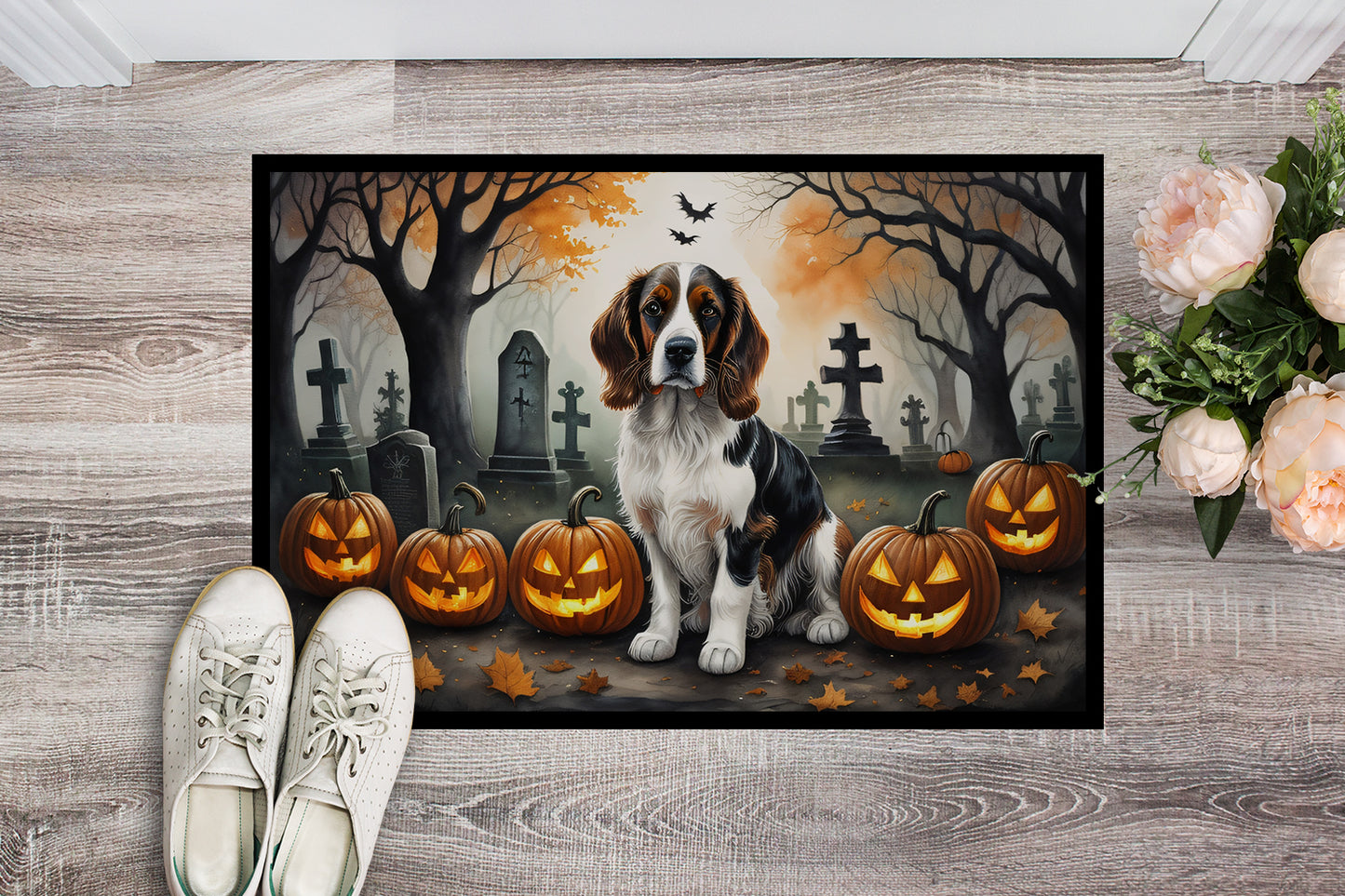 Welsh Springer Spaniel Spooky Halloween Doormat