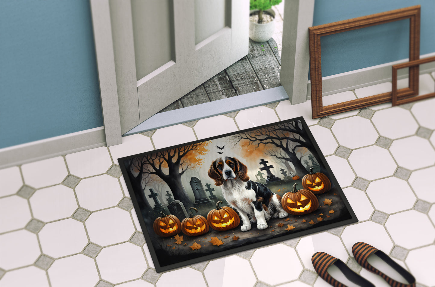 Welsh Springer Spaniel Spooky Halloween Doormat