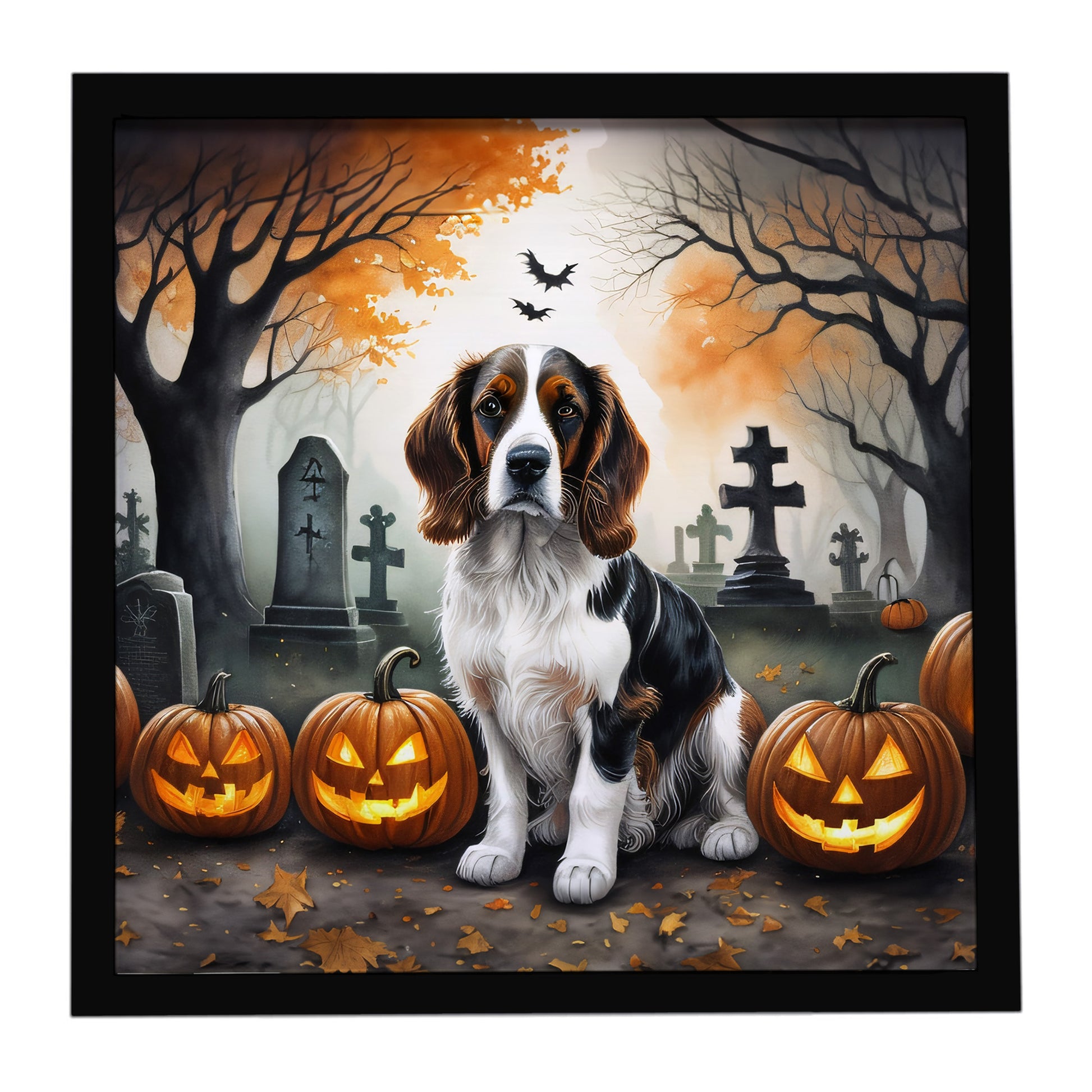 Buy this Welsh Springer Spaniel Spooky Halloween Framed Metal Print