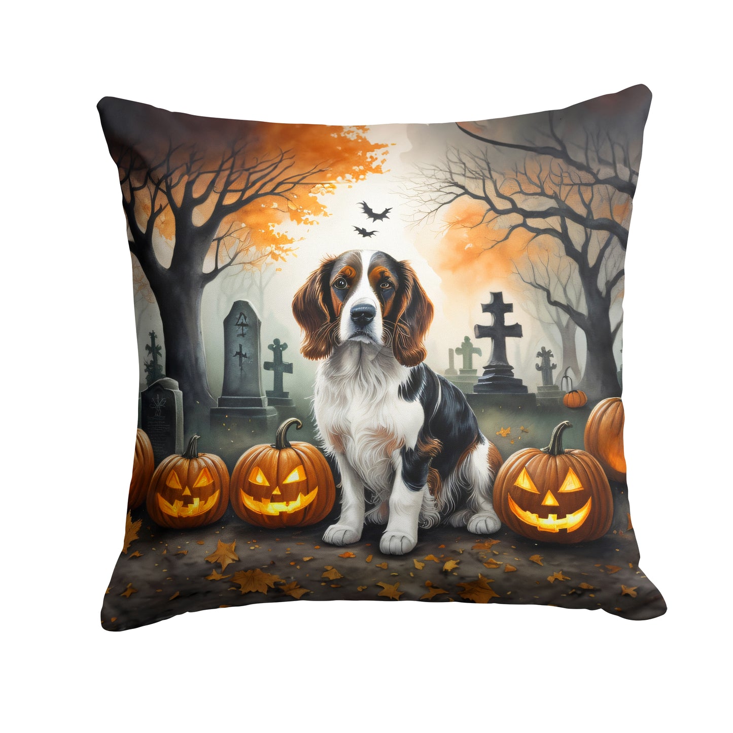 Buy this Welsh Springer Spaniel Spooky Halloween Throw Pillow