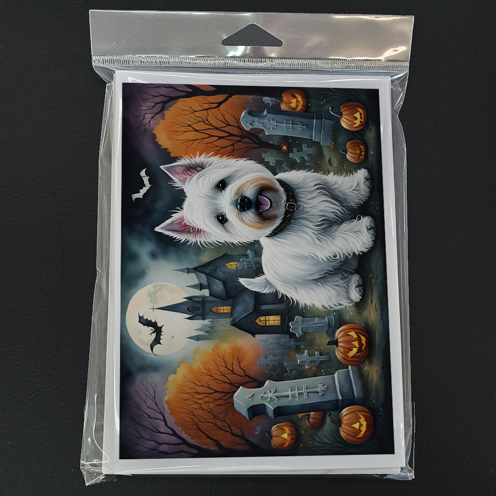 Westie Spooky Halloween Greeting Cards Pack of 8