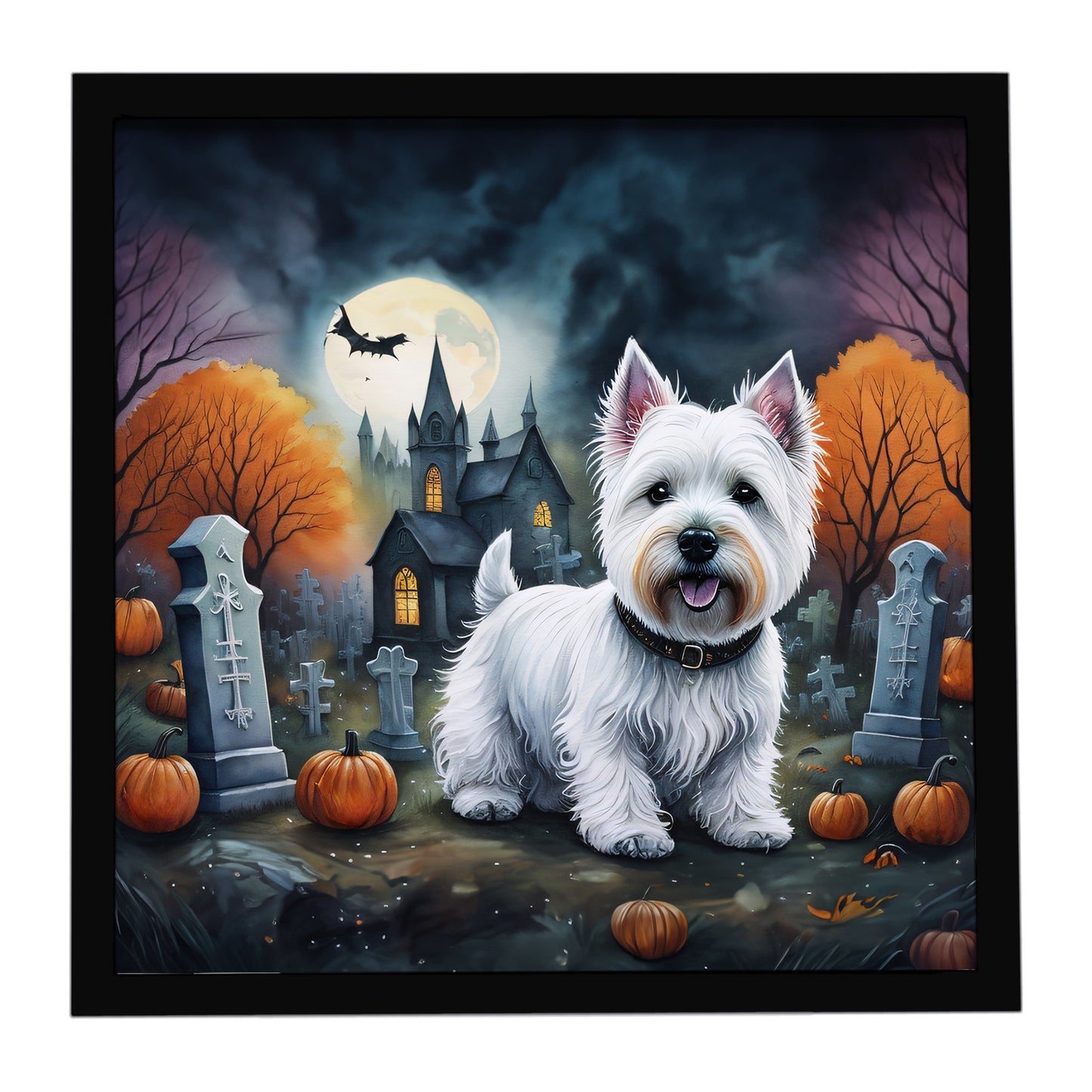 Buy this Westie Spooky Halloween Framed Metal Print