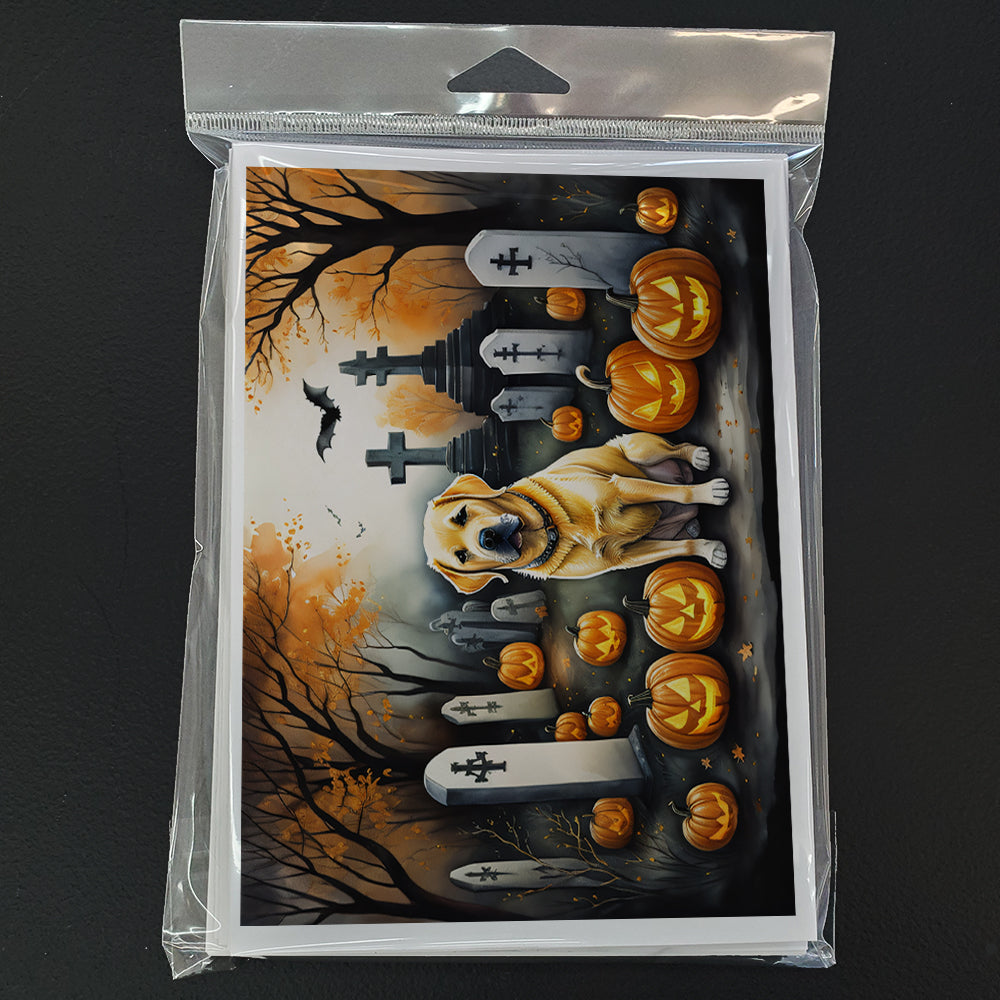 Yellow Labrador Retriever Spooky Halloween Greeting Cards Pack of 8