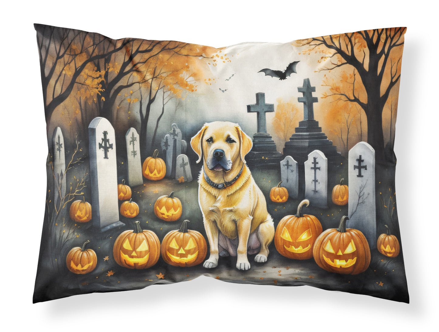 Buy this Yellow Labrador Retriever Spooky Halloween Standard Pillowcase