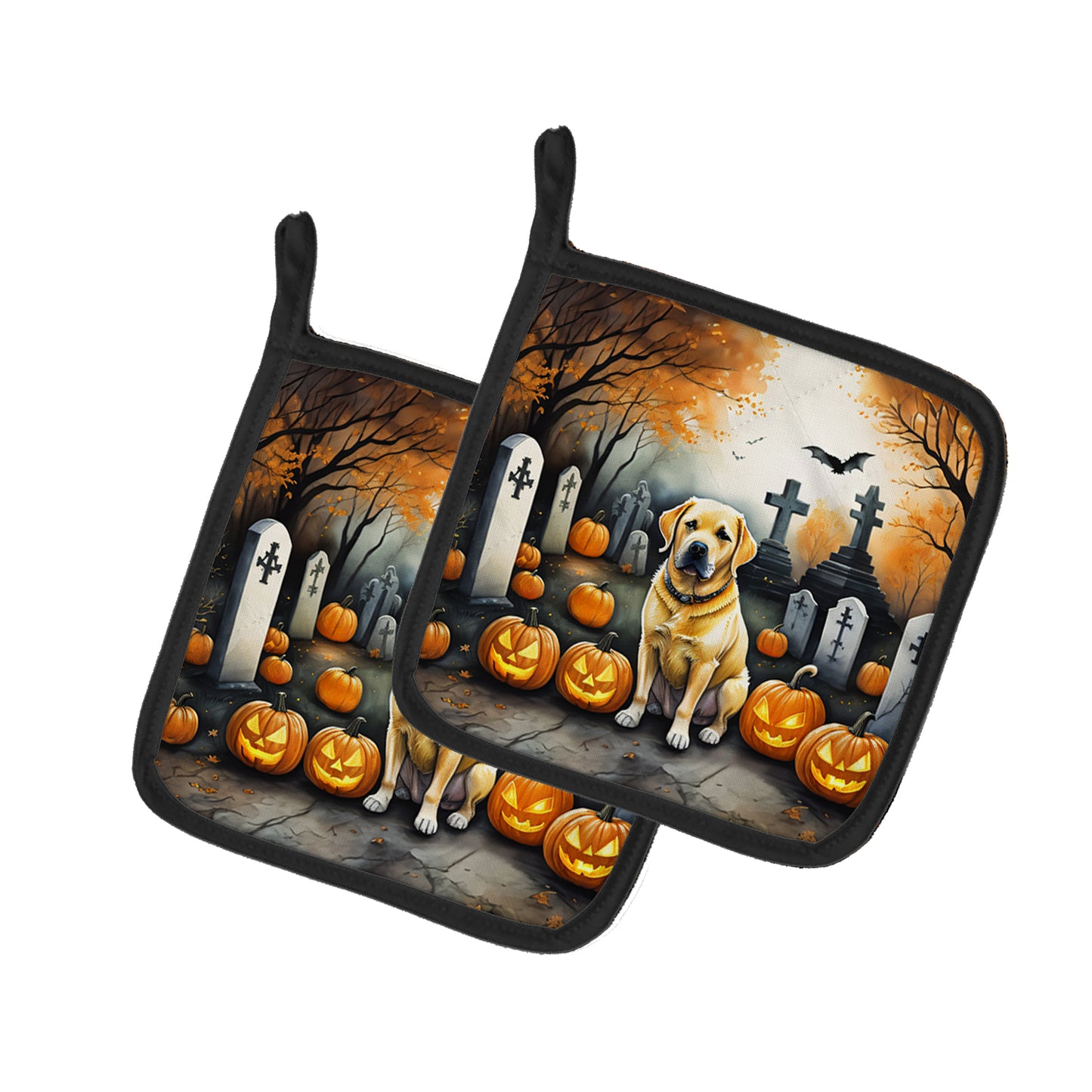 Buy this Yellow Labrador Retriever Spooky Halloween Pair of Pot Holders