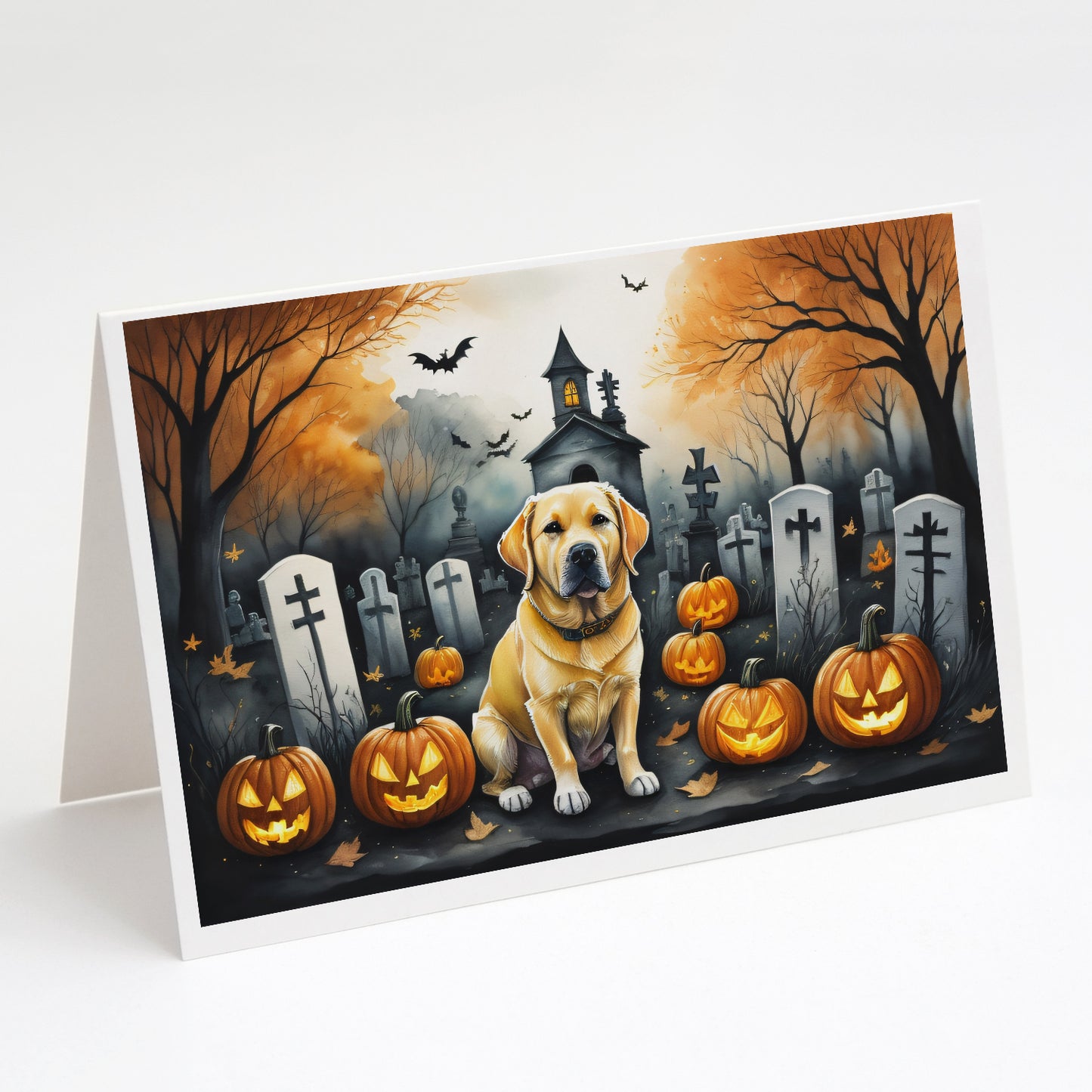 Buy this Yellow Labrador Retriever Spooky Halloween Greeting Cards Pack of 8