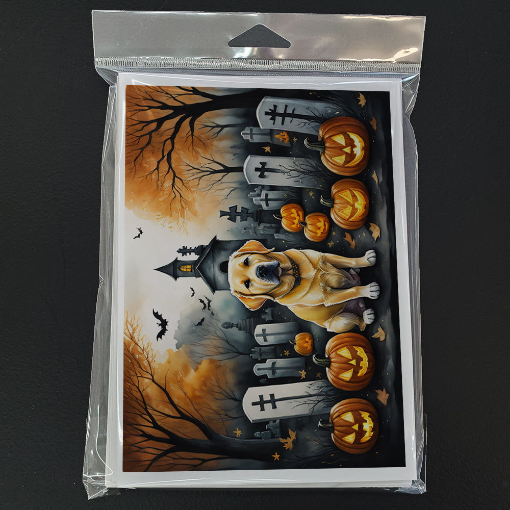 Yellow Labrador Retriever Spooky Halloween Greeting Cards Pack of 8