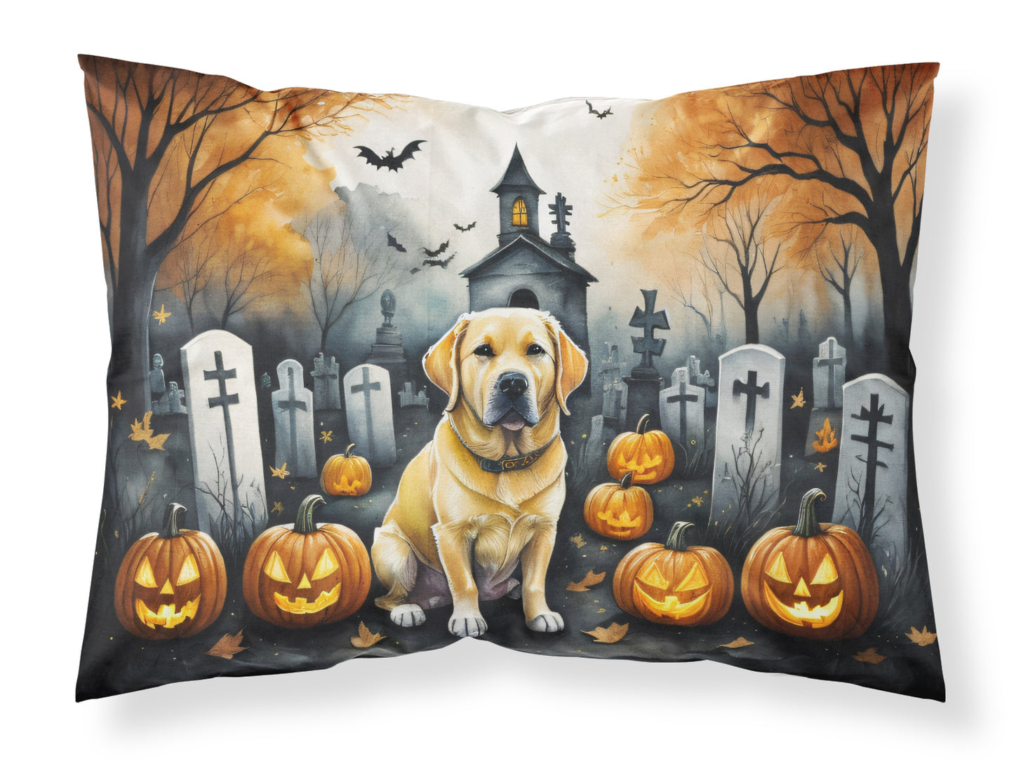 Buy this Yellow Labrador Retriever Spooky Halloween Standard Pillowcase