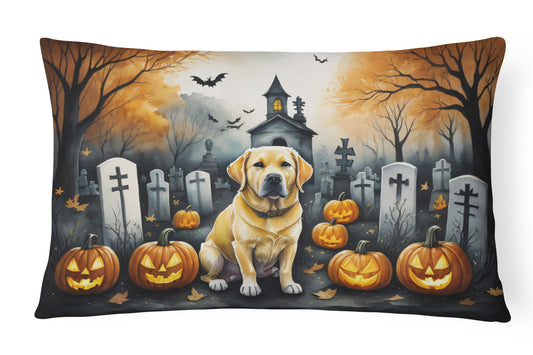 Buy this Yellow Labrador Retriever Spooky Halloween Throw Pillow