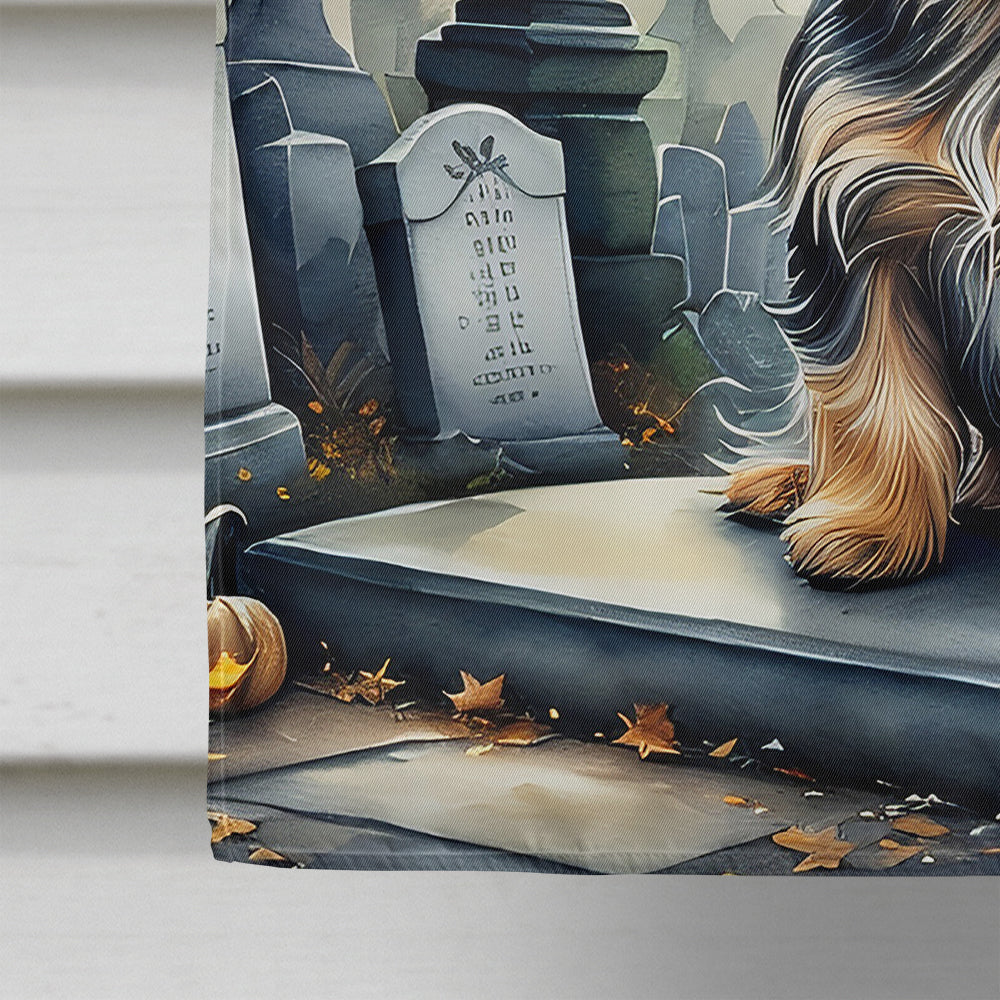 Yorkshire Terrier Spooky Halloween House Flag