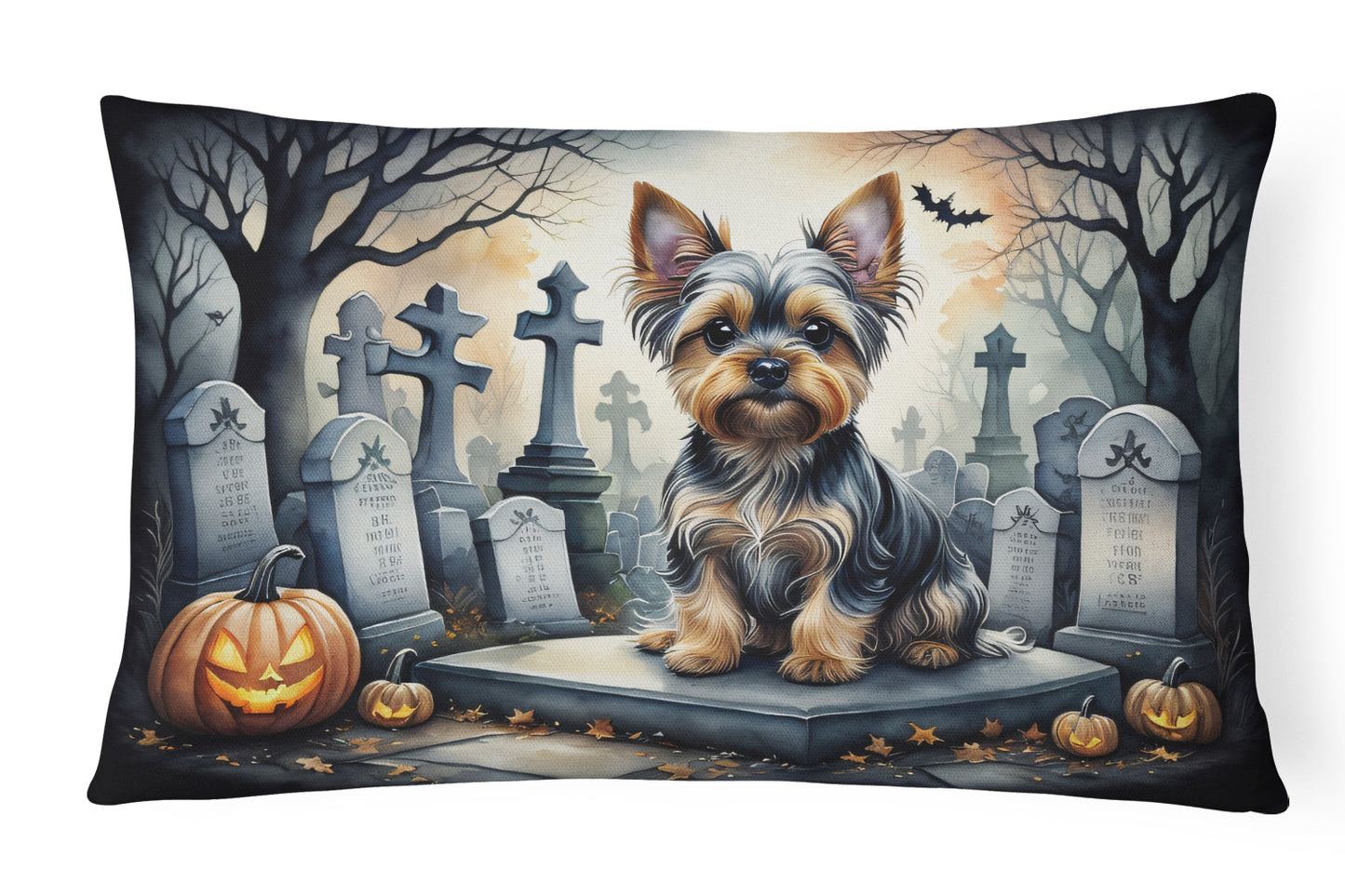 Buy this Yorkshire Terrier Spooky Halloween Throw Pillow