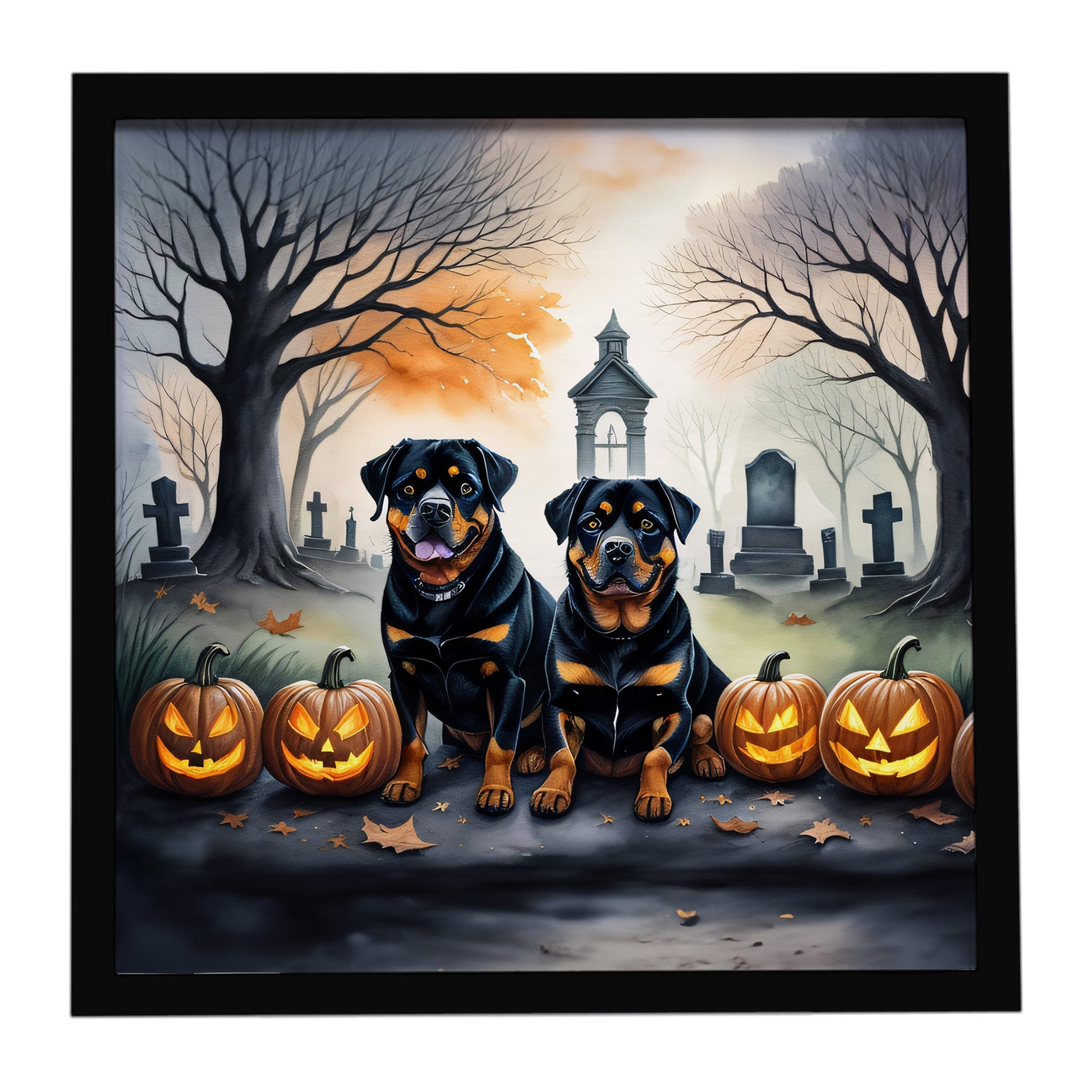 Buy this Rottweiler Spooky Halloween Framed Metal Print