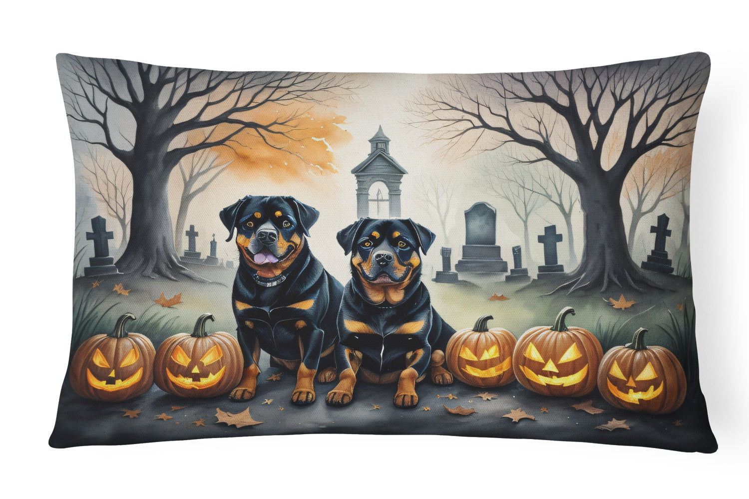 Buy this Rottweiler Spooky Halloween Throw Pillow