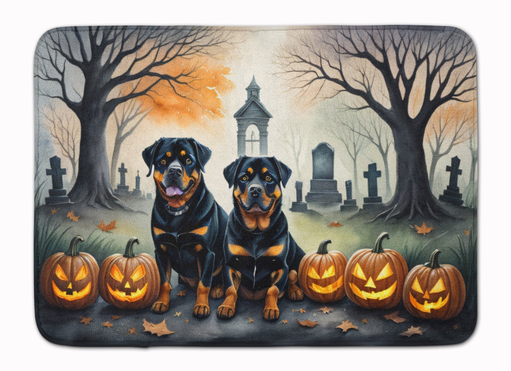 Buy this Rottweiler Spooky Halloween Memory Foam Kitchen Mat