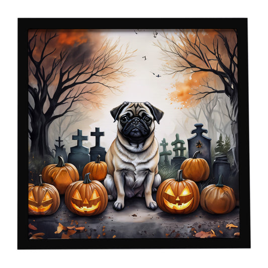 Buy this Fawn Pug Spooky Halloween Framed Metal Print