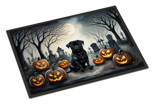 Buy this Black Pug Spooky Halloween Doormat