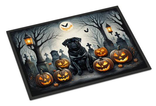 Buy this Black Pug Spooky Halloween Doormat