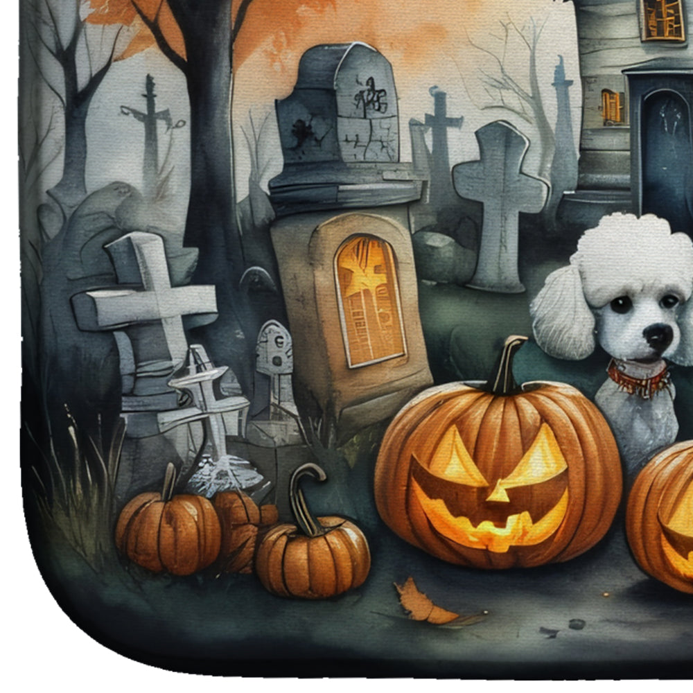 Poodle Spooky Halloween Dish Drying Mat