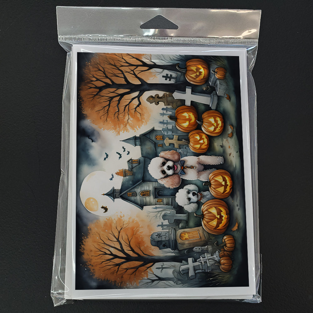 Poodle Spooky Halloween Greeting Cards Pack of 8