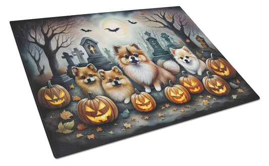 Buy this Pomeranian Spooky Halloween Glass Cutting Board