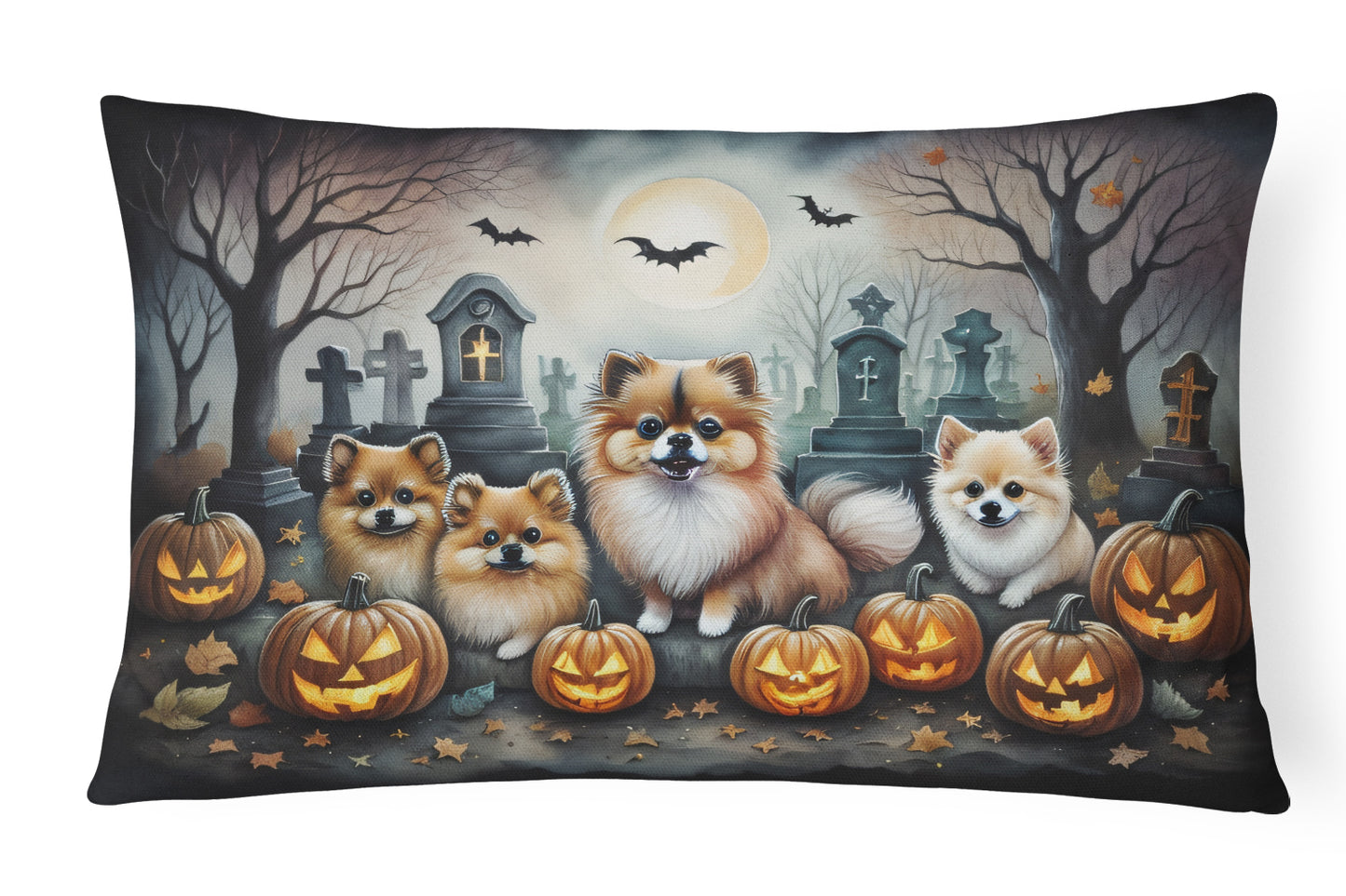 Buy this Pomeranian Spooky Halloween Throw Pillow