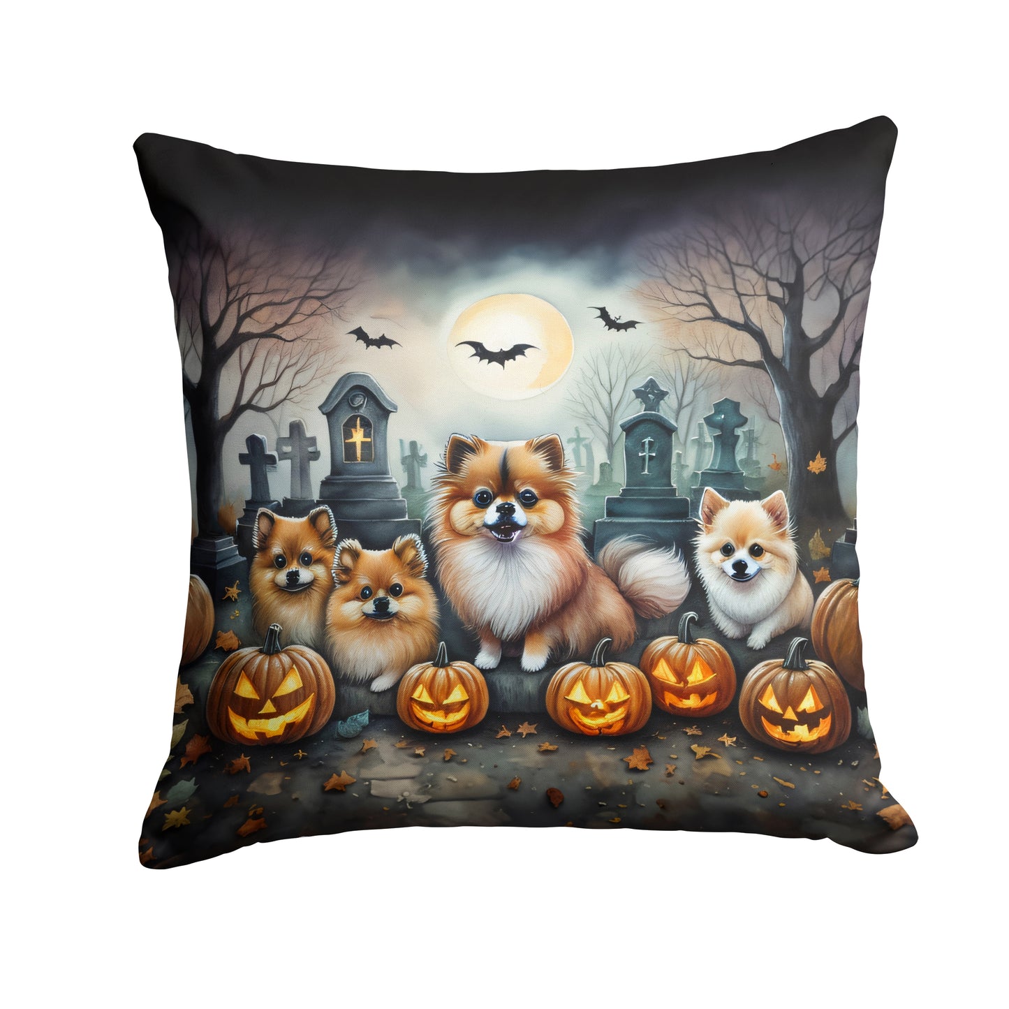 Buy this Pomeranian Spooky Halloween Throw Pillow