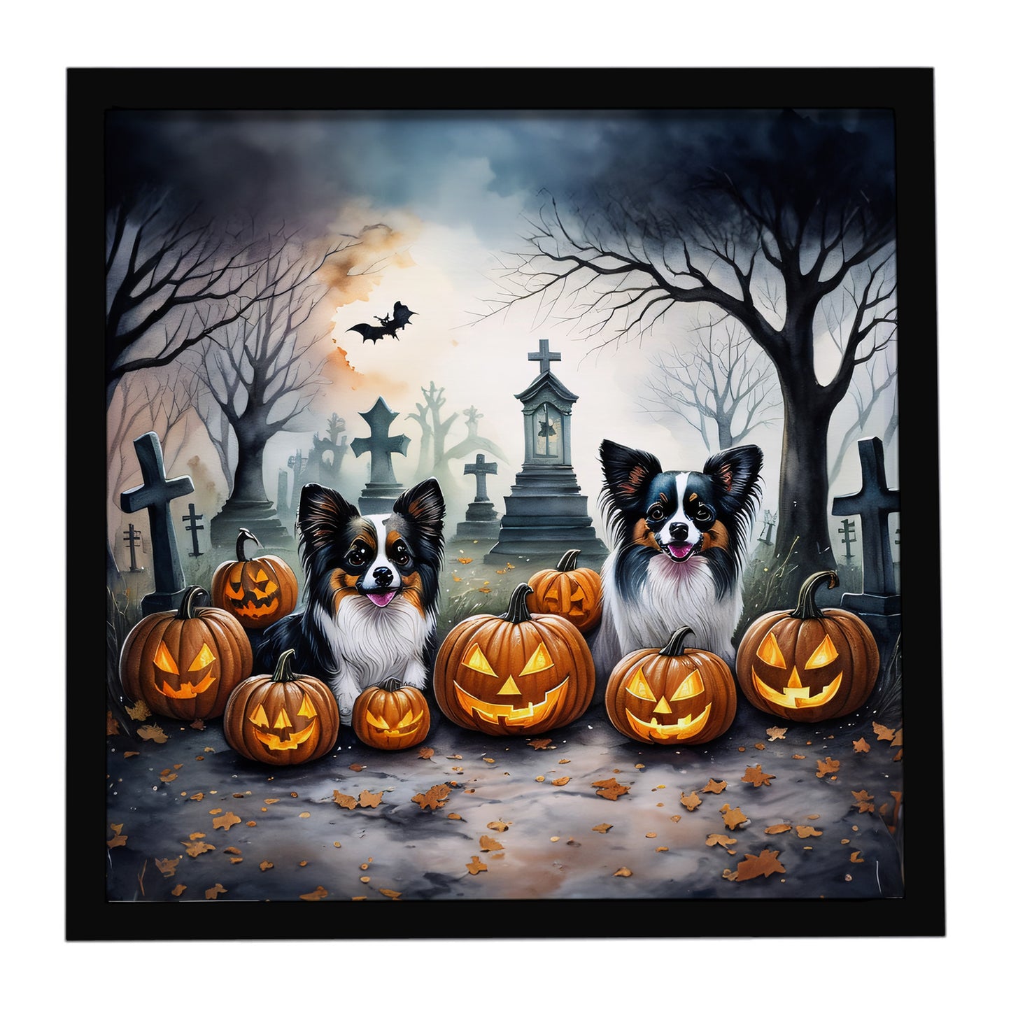 Buy this Papillon Spooky Halloween Framed Metal Print
