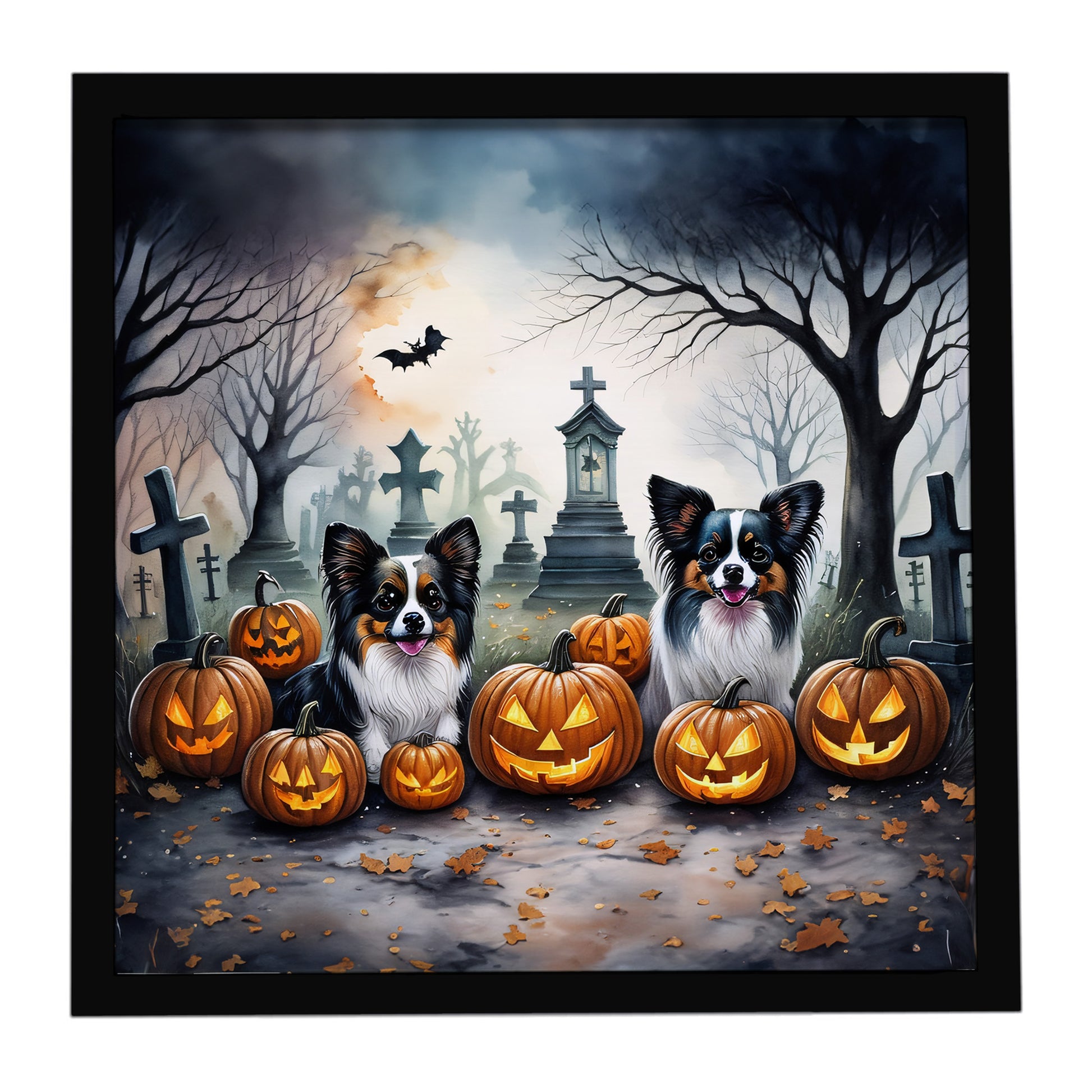 Buy this Papillon Spooky Halloween Framed Metal Print