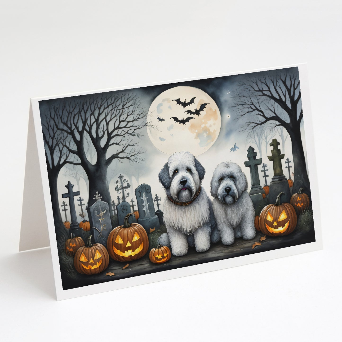 Buy this Old English Sheepdog Spooky Halloween Greeting Cards Pack of 8