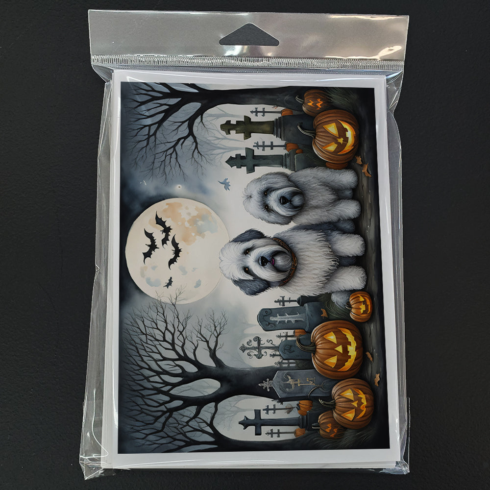 Old English Sheepdog Spooky Halloween Greeting Cards Pack of 8