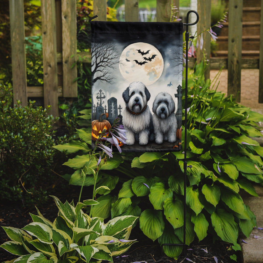 Old English Sheepdog Spooky Halloween Garden Flag