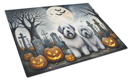 Buy this Old English Sheepdog Spooky Halloween Glass Cutting Board