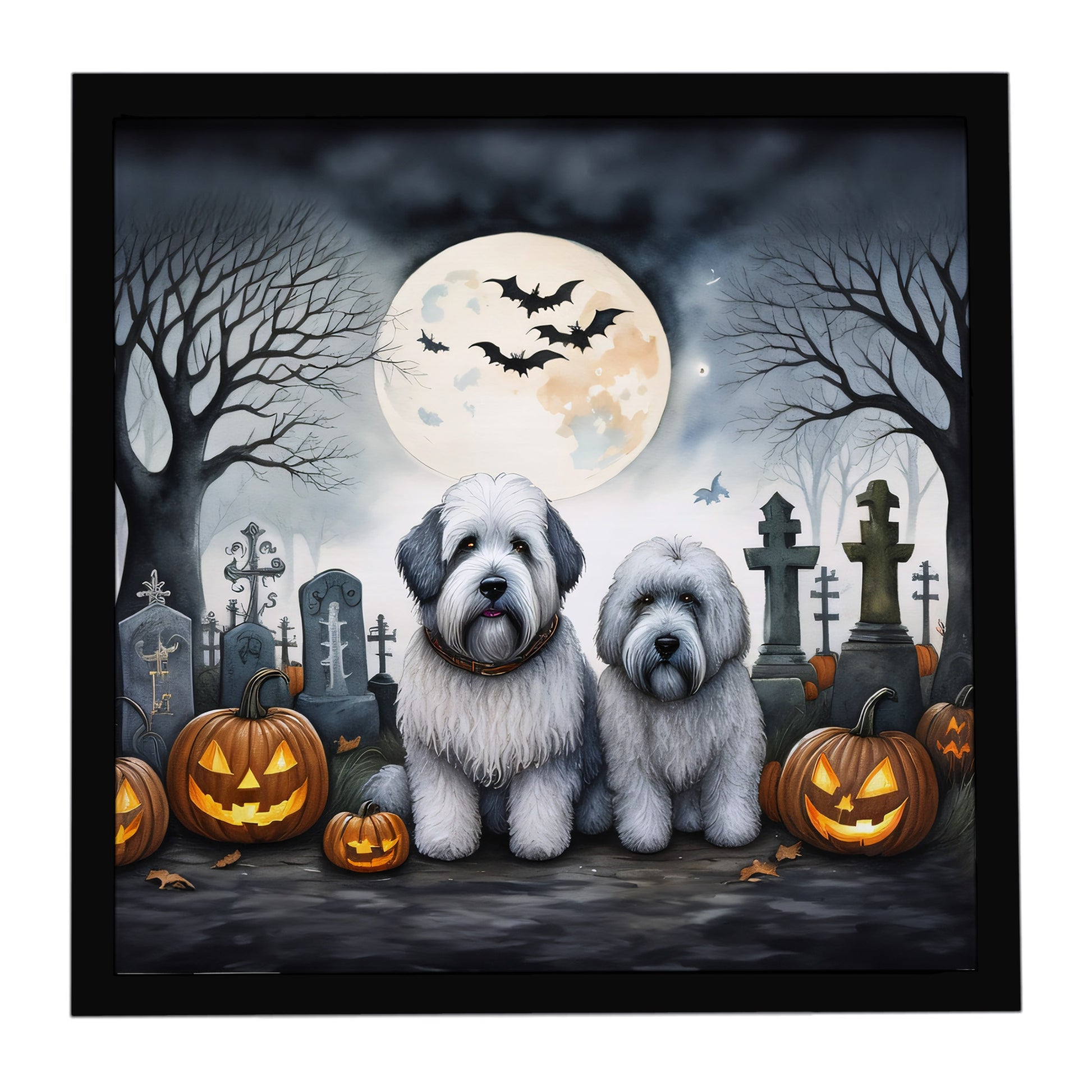 Buy this Old English Sheepdog Spooky Halloween Framed Metal Print