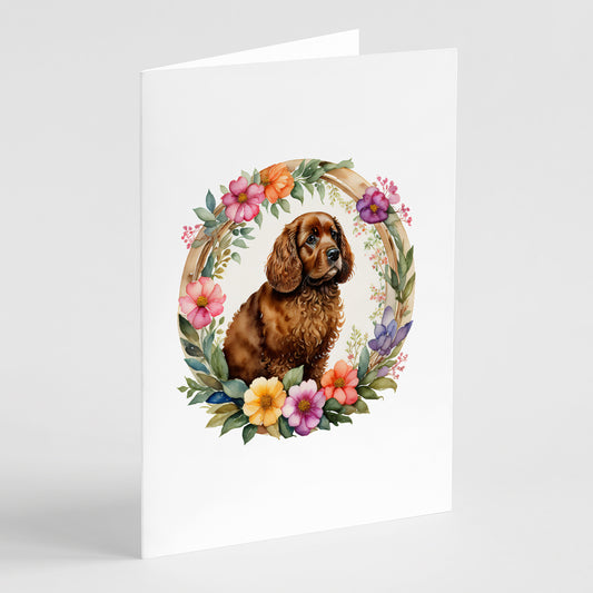 Buy this American Water Spaniel and Flowers Greeting Cards Pack of 8