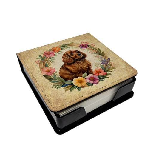 Buy this American Water Spaniel and Flowers PU Leather Note Paper Holder